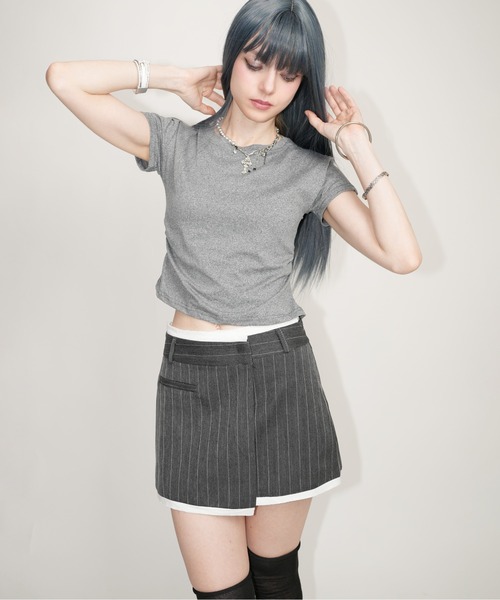 IMARI（イマリ）の「【 IMARI / イマリ 】 ピン ストライプ レイヤード スカート #（スカート・レディース・グレー/ブラック・S/M）」の15枚目の写真