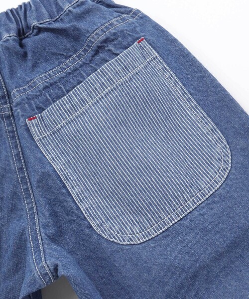 SLAP SLIP(スラップスリップ)の「フルーツ昆虫パッチストライプ切り替え5.5分丈デニムパンツ(80~130cm)(デニムパンツ・キッズ・ネイビー/ブルー・120cm/130cm/80cm/110cm/100cm/90cm)」の9枚目の写真