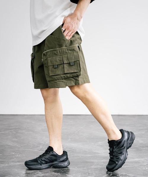 Audience(オーディエンス)の「Audience 60/40クロス ストレージツールポケットワイドカーゴショートパンツ AUD3671(カーゴパンツ・メンズ・オリーブ/チャコール/グレー/ブラック・M/L)」の11枚目の写真