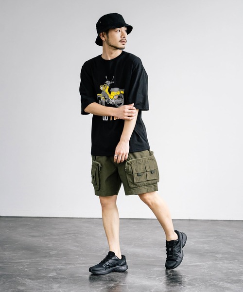 Audience(オーディエンス)の「Audience 60/40クロス ストレージツールポケットワイドカーゴショートパンツ AUD3671(カーゴパンツ・メンズ・オリーブ/チャコール/グレー/ブラック・M/L)」の9枚目の写真