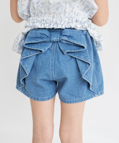 BRANSHES(ブランシェス)の「バックリボンショートパンツ(その他パンツ・キッズ・アイボリー/ブルー・110/140/100/90/130/120/150)」の1枚目の写真
