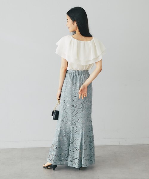 La boutique BonBon(ラブティックボンボン)の「【差がつく上品見え】ケープ風ノースリブラウス(シャツ/ブラウス・レディース・アイボリー/バイオレット/ネイビー・FREE)」の4枚目の写真
