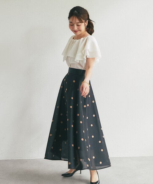 La boutique BonBon(ラブティックボンボン)の「【差がつく上品見え】ケープ風ノースリブラウス(シャツ/ブラウス・レディース・アイボリー/バイオレット/ネイビー・FREE)」の7枚目の写真