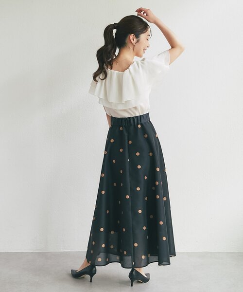 La boutique BonBon(ラブティックボンボン)の「【差がつく上品見え】ケープ風ノースリブラウス(シャツ/ブラウス・レディース・アイボリー/バイオレット/ネイビー・FREE)」の8枚目の写真