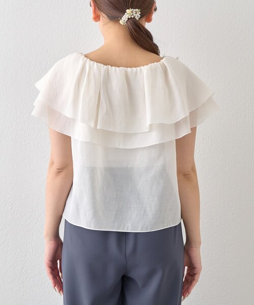 La boutique BonBon(ラブティックボンボン)の「【差がつく上品見え】ケープ風ノースリブラウス(シャツ/ブラウス・レディース・アイボリー/バイオレット/ネイビー・FREE)」の11枚目の写真