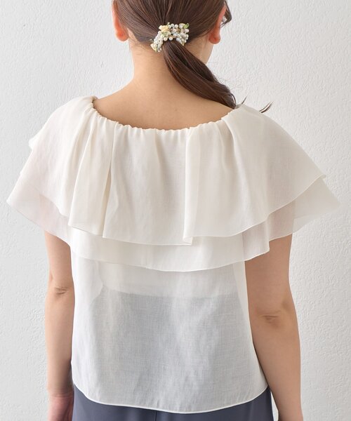 La boutique BonBon(ラブティックボンボン)の「【差がつく上品見え】ケープ風ノースリブラウス(シャツ/ブラウス・レディース・アイボリー/バイオレット/ネイビー・FREE)」の12枚目の写真