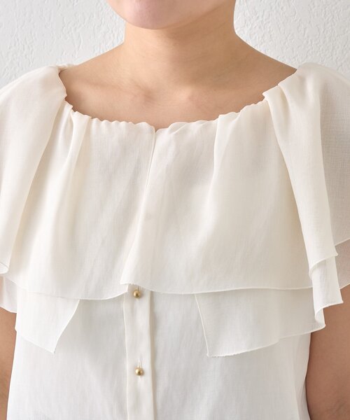La boutique BonBon(ラブティックボンボン)の「【差がつく上品見え】ケープ風ノースリブラウス(シャツ/ブラウス・レディース・アイボリー/バイオレット/ネイビー・FREE)」の13枚目の写真