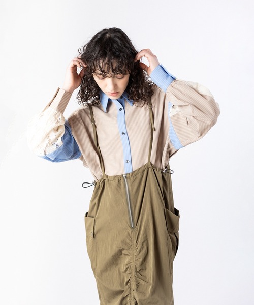 OSMOSIS（オズモーシス）の「2WAYギャザーワンピース（ワンピース・レディース・ベージュ/ブラック/カーキ・ONE SIZE）」の17枚目の写真