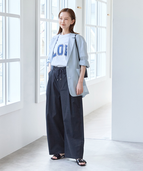 U by SPICK&SPAN(ユーバイスピックアンドスパン)の「《追加》シアーオーバージャケット(テーラードジャケット・レディース・サックスブルー/ブラック・36/38)」の17枚目の写真