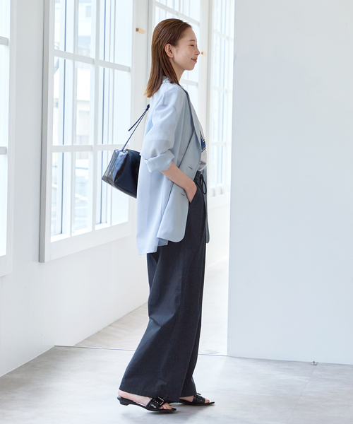 U by SPICK&SPAN(ユーバイスピックアンドスパン)の「《追加》シアーオーバージャケット(テーラードジャケット・レディース・サックスブルー/ブラック・36/38)」の18枚目の写真