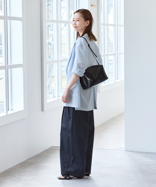 U by SPICK&SPAN(ユーバイスピックアンドスパン)の「《追加》シアーオーバージャケット(テーラードジャケット・レディース・サックスブルー/ブラック・36/38)」の20枚目の写真