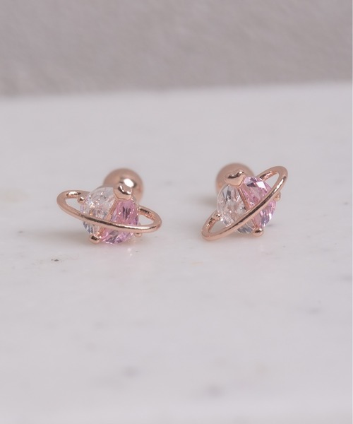 Peony(ピオニー)の「【Peony/ピオニー】コスモモチーフ ストーンピアス【アレルギー対応】(ピアス(両耳用)・レディース・ピンクゴールド/ゴールド/シルバー・FREE)」の3枚目の写真