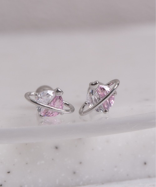 Peony(ピオニー)の「【Peony/ピオニー】コスモモチーフ ストーンピアス【アレルギー対応】(ピアス(両耳用)・レディース・ピンクゴールド/ゴールド/シルバー・FREE)」の4枚目の写真