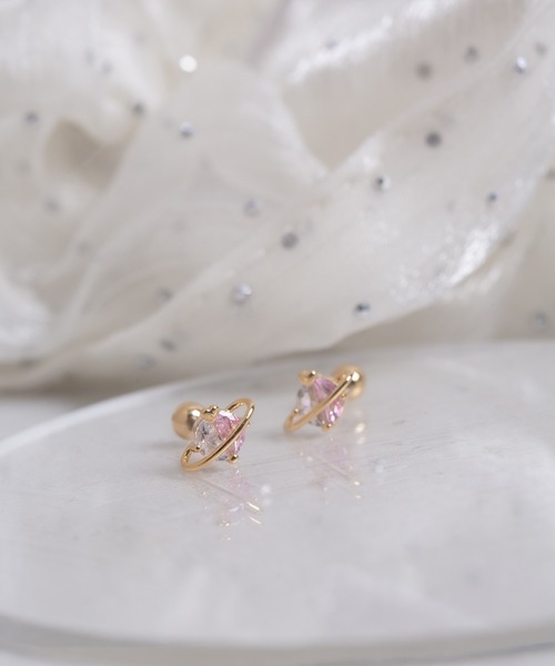 Peony(ピオニー)の「【Peony/ピオニー】コスモモチーフ ストーンピアス【アレルギー対応】(ピアス(両耳用)・レディース・ピンクゴールド/ゴールド/シルバー・FREE)」の9枚目の写真