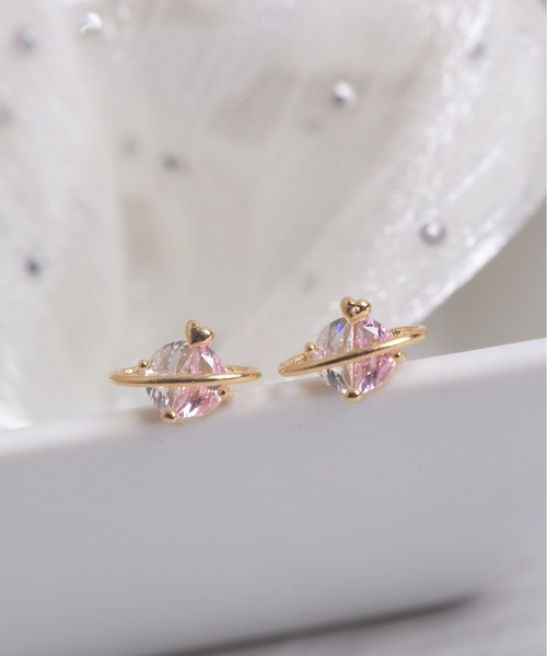 Peony(ピオニー)の「【Peony/ピオニー】コスモモチーフ ストーンピアス【アレルギー対応】(ピアス(両耳用)・レディース・ピンクゴールド/ゴールド/シルバー・FREE)」の10枚目の写真