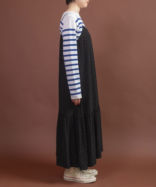 CHILD WOMAN(チャイルドウーマン)の「レーヨンちりめん抜染ドットプリントキャミワンピース(ワンピース・レディース・ブラック・FREE)」の20枚目の写真