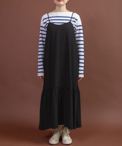 CHILD WOMAN(チャイルドウーマン)の「レーヨンちりめん抜染ドットプリントキャミワンピース(ワンピース・レディース・ブラック・FREE)」の19枚目の写真