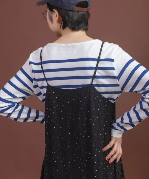 CHILD WOMAN(チャイルドウーマン)の「レーヨンちりめん抜染ドットプリントキャミワンピース(ワンピース・レディース・ブラック・FREE)」の15枚目の写真