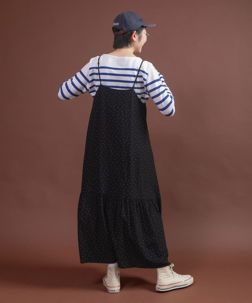 CHILD WOMAN(チャイルドウーマン)の「レーヨンちりめん抜染ドットプリントキャミワンピース(ワンピース・レディース・ブラック・FREE)」の13枚目の写真