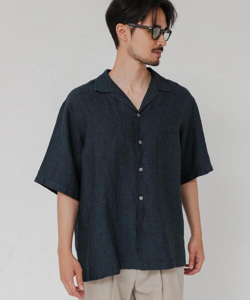 URBAN RESEARCH(アーバンリサーチ)の「LINEN CHAMBRAY O/C SHIRTS(シャツ/ブラウス・メンズ・ブラック/カーキ/ネイビー・MEDIUM/LARGE)」の1枚目の写真