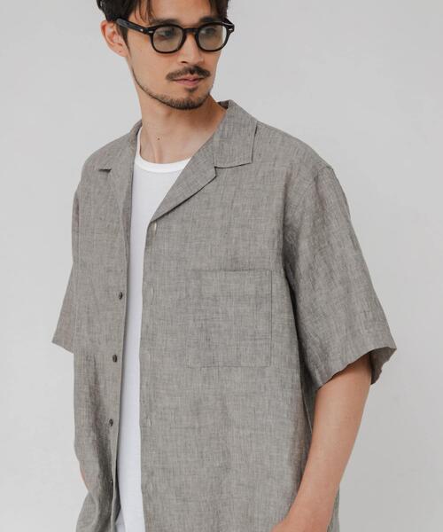 URBAN RESEARCH(アーバンリサーチ)の「LINEN CHAMBRAY O/C SHIRTS(シャツ/ブラウス・メンズ・ブラック/カーキ/ネイビー・MEDIUM/LARGE)」の3枚目の写真