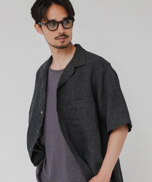 URBAN RESEARCH(アーバンリサーチ)の「LINEN CHAMBRAY O/C SHIRTS(シャツ/ブラウス・メンズ・ブラック/カーキ/ネイビー・MEDIUM/LARGE)」の2枚目の写真