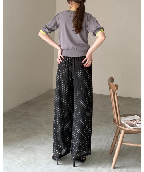 She's Closet(シーズクローゼット)の「パフスリーブ ショート丈 半袖 配色バイカラー レイヤード風 サマーニット トップス(ニット/セーター・レディース・ブラック/アイボリー/グレー・FREE)」の21枚目の写真