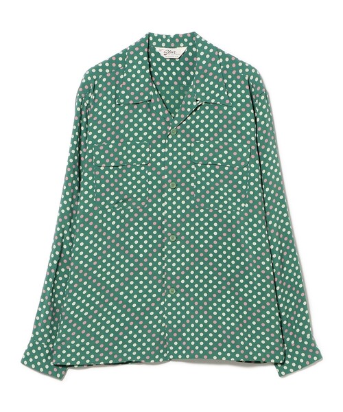 STAR OF HOLLYWOOD(スターオブハリウッド)の「STAR OF HOLLYWOOD / POLKA DOT OPEN SHIRT(シャツ/ブラウス・レディース・グリーン・MEDIUM)」の1枚目の写真