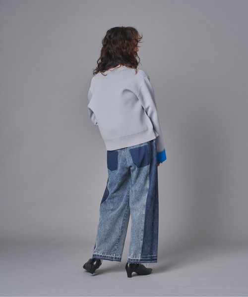 terrace（テラス）の「コントラストデニムパンツ（デニムパンツ・レディース・グレー/ネイビー・FREE）」の6枚目の写真