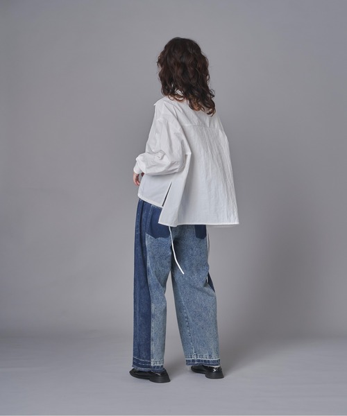 terrace（テラス）の「コントラストデニムパンツ（デニムパンツ・レディース・グレー/ネイビー・FREE）」の11枚目の写真