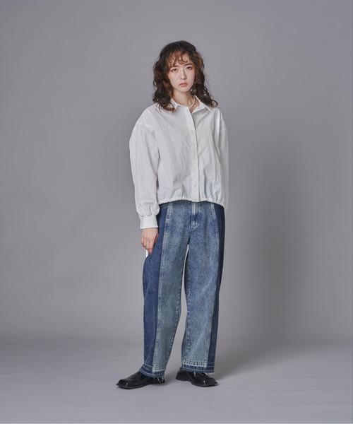 terrace（テラス）の「コントラストデニムパンツ（デニムパンツ・レディース・グレー/ネイビー・FREE）」の12枚目の写真