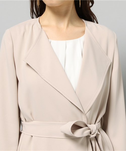 22 OCTOBRE（ヴァンドゥ－オクトーブル）の「ノーカラートレンチコート（ノーカラージャケット・レディース・アイボリー/ベージュ・40/38）」の11枚目の写真