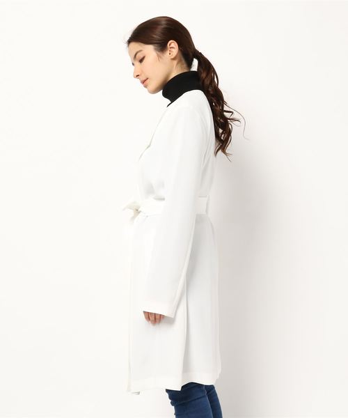 22 OCTOBRE（ヴァンドゥ－オクトーブル）の「ノーカラートレンチコート（ノーカラージャケット・レディース・アイボリー/ベージュ・40/38）」の3枚目の写真