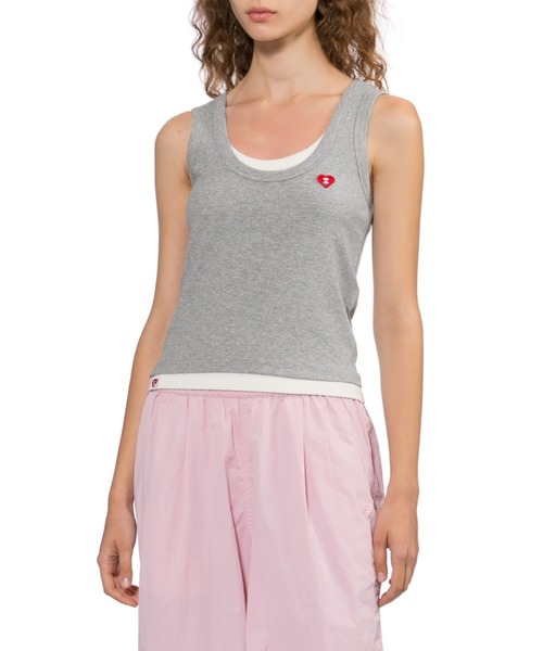 A BATHING APE（アベイシングエイプ）の「HEART BADGE TANK TOP（タンクトップ・レディース・ネイビー/グレー・MEDIUM/X-SMALL/SMALL）」の5枚目の写真