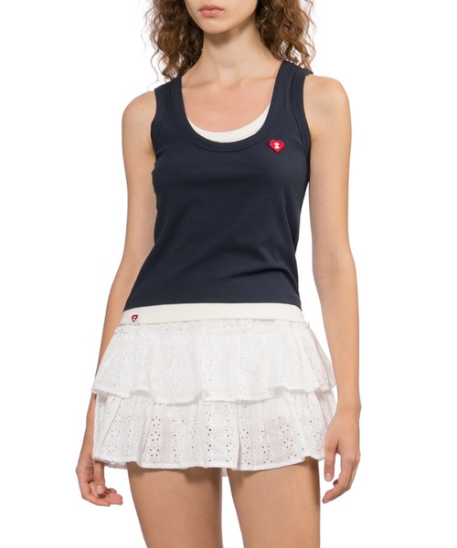 A BATHING APE（アベイシングエイプ）の「HEART BADGE TANK TOP（タンクトップ・レディース・ネイビー/グレー・MEDIUM/X-SMALL/SMALL）」の6枚目の写真