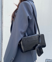 コインケース&ミニショルダバッグ付き ロングハンドルスクエアバッグ
