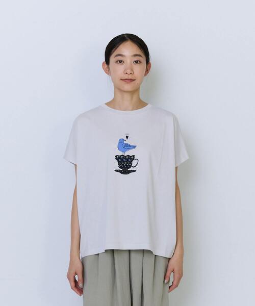ADIEU TRISTESSE（アデュートリステス）の「【6月お気に入り登録ブランド内2位】杉本さなえさん コラボフレンチスリーブTシャツ（Tシャツ/カットソー・レディース・ピンク/グレー/アイボリー・FREE）」の10枚目の写真