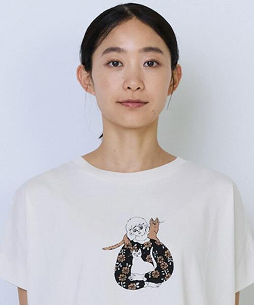 ADIEU TRISTESSE（アデュートリステス）の「【6月お気に入り登録ブランド内2位】杉本さなえさん コラボフレンチスリーブTシャツ（Tシャツ/カットソー・レディース・ピンク/グレー/アイボリー・FREE）」の13枚目の写真
