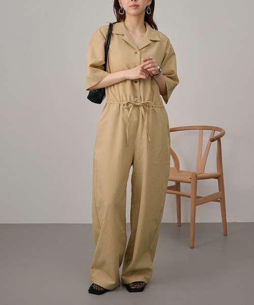 NANGA（ナンガ）の「【NANGA】DotAirR OPEN COLLAR ALL IN ONE NA26S1N047（つなぎ/オールインワン・レディース・ベージュ/ネイビー・S/M/L）」の9枚目の写真