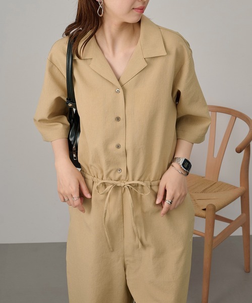 NANGA（ナンガ）の「【NANGA】DotAirR OPEN COLLAR ALL IN ONE NA26S1N047（つなぎ/オールインワン・レディース・ベージュ/ネイビー・S/M/L）」の13枚目の写真