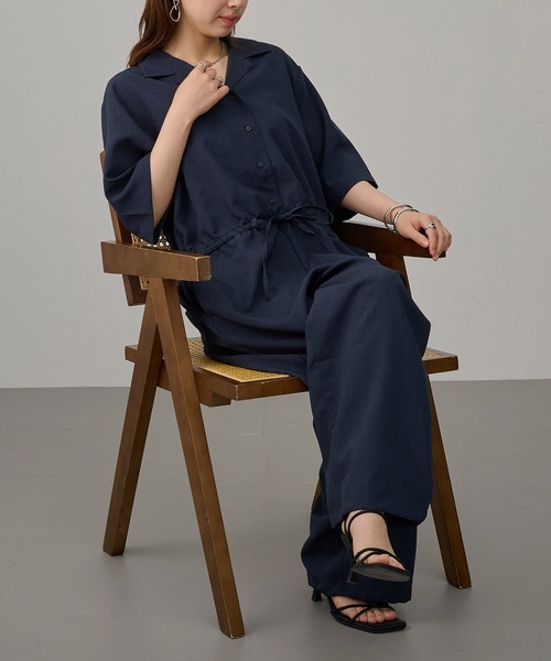 NANGA（ナンガ）の「【NANGA】DotAirR OPEN COLLAR ALL IN ONE NA26S1N047（つなぎ/オールインワン・レディース・ベージュ/ネイビー・S/M/L）」の6枚目の写真