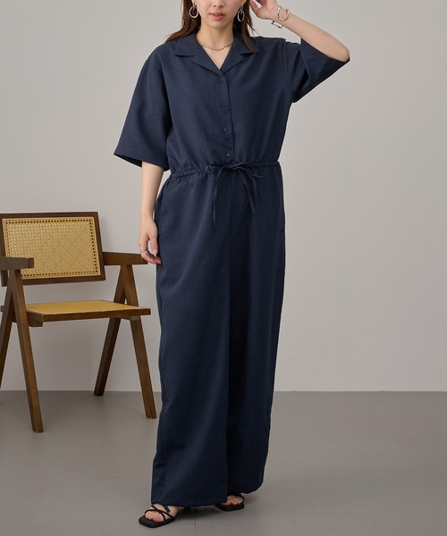 NANGA（ナンガ）の「【NANGA】DotAirR OPEN COLLAR ALL IN ONE NA26S1N047（つなぎ/オールインワン・レディース・ベージュ/ネイビー・S/M/L）」の4枚目の写真