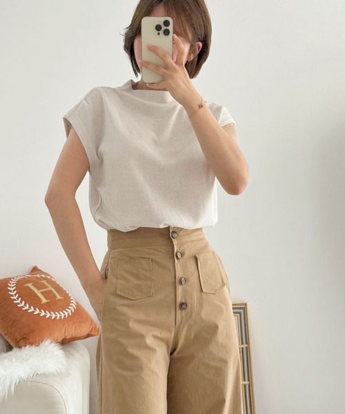 LAFFMO(ラフモ)の「ハイウエストバギーパンツ(その他パンツ・レディース・モカ/ブラック・S/M)」の10枚目の写真