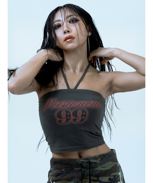 REPIVV(レピヴ)の「Poi+sion+ous ホルタートップ (ダークグレー)(Tシャツ/カットソー・レディース・その他・FREE)」の1枚目の写真