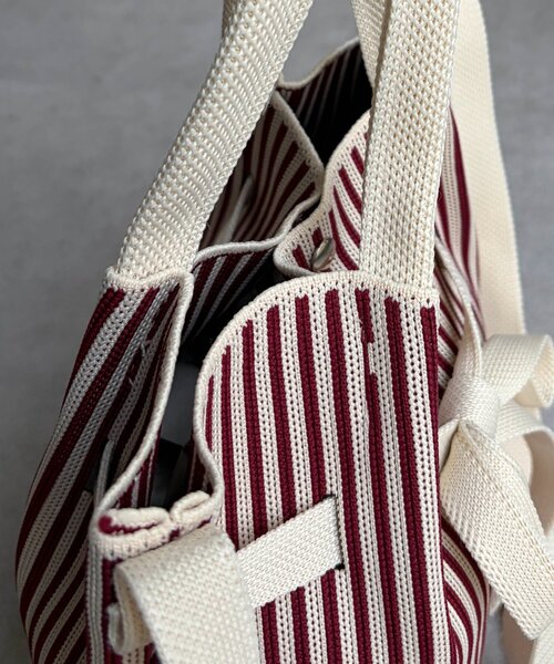 Chez toi（シェトワ）の「ストライプミニトートBAG（トートバッグ・レディース・ブラック/レッド・FREE）」の9枚目の写真