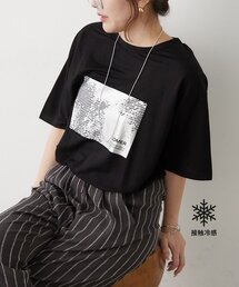 【ひんやりタッチ】接触冷感カノコ箔かすれプリントTシャツ