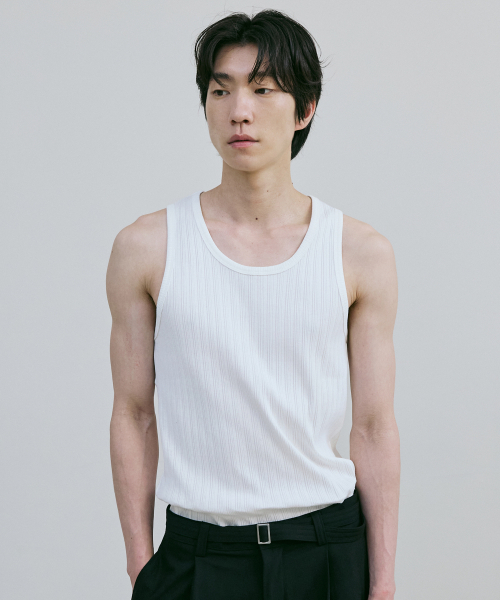 BER DE NOIR(ベールドノワール)の「スリムリブコットンスリーブレス(ホワイト)(Tシャツ/カットソー・メンズ・その他・MEDIUM/LARGE)」の2枚目の写真