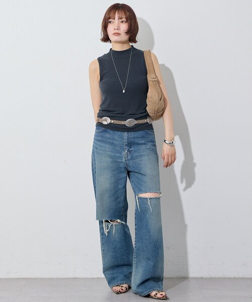Whim Gazette（ウィムガゼット）の「フィブリルボトルネックプルオーバー（Tシャツ/カットソー・レディース・ブラック/ベージュ/オフホワイト・FREE）」の4枚目の写真