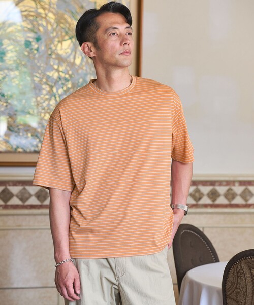フェード ボーダー クルーネック 半袖 Tシャツ（Tシャツ/カットソー