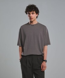 フェード ボーダー クルーネック 半袖 Tシャツ